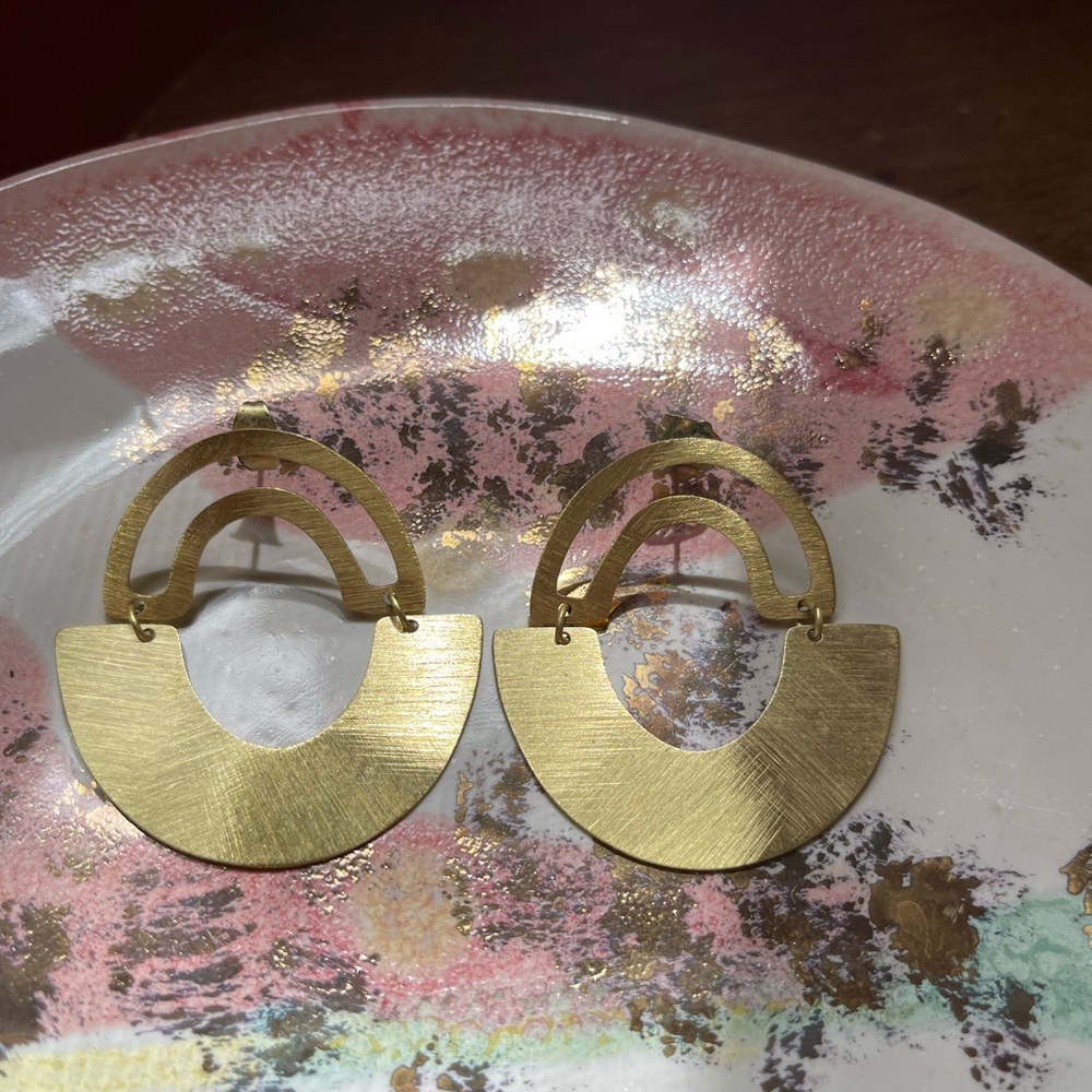 Anthropologie brass earrings
